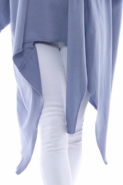 Caira Dipped Side Cotton Top Blue Grey - Image 5