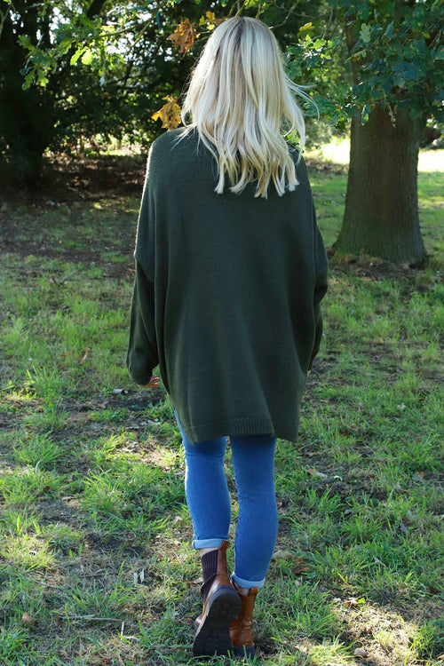 Roxanna Flower Knitted Jumper Khaki - Image 4