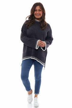 Maddie Knitted Jumper Charcoal