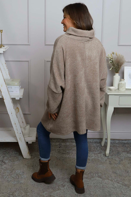 Luma Cowl Neck Jumper Mocha - Image 4