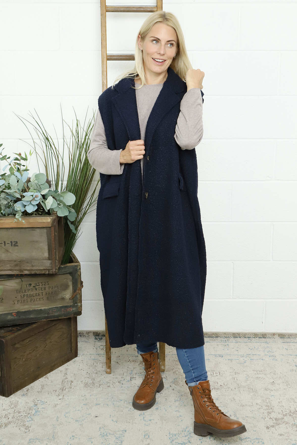Kori Boucle Gilet Navy