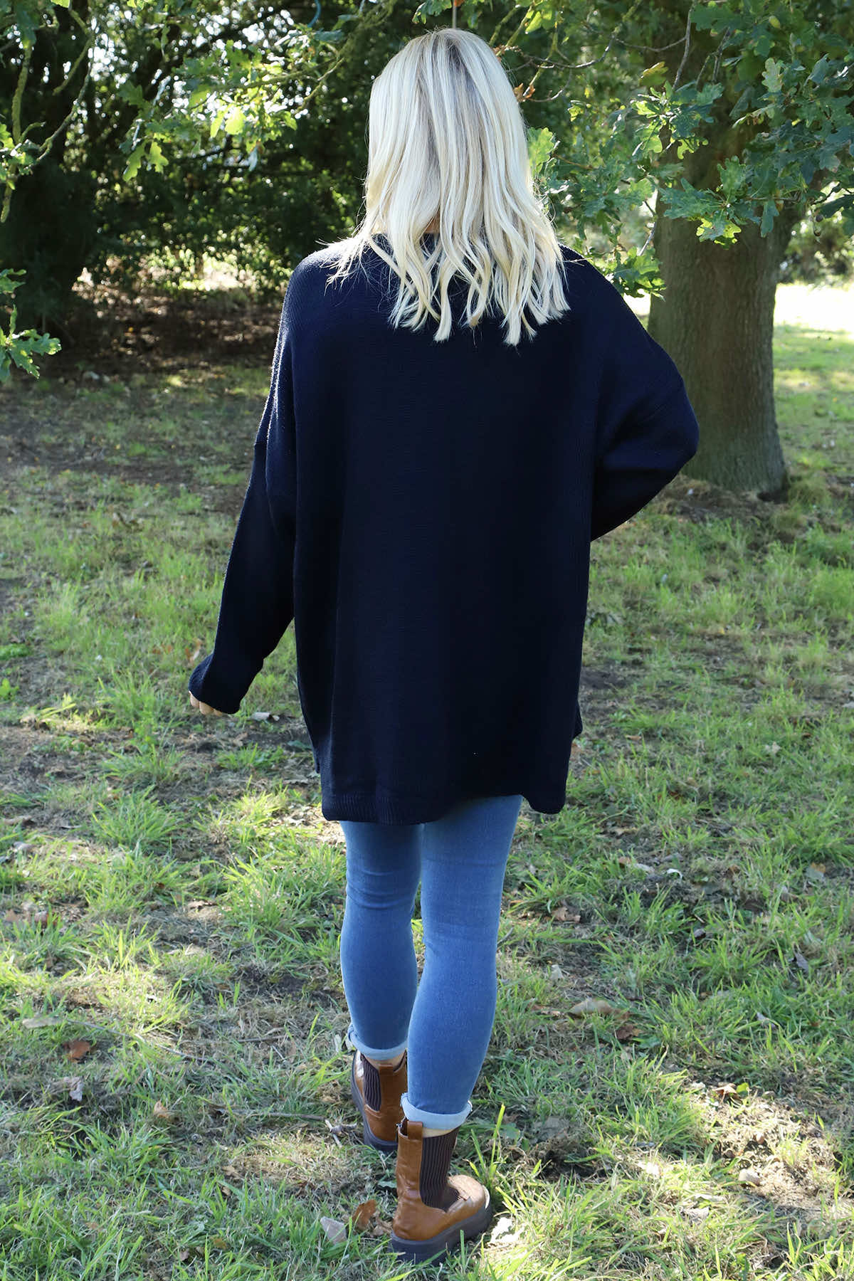 Roxanna Flower Knitted Jumper Navy
