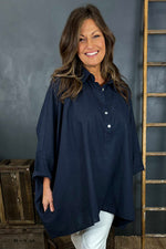 Par Linen Shirt Navy Navy - Par Linen Shirt Navy