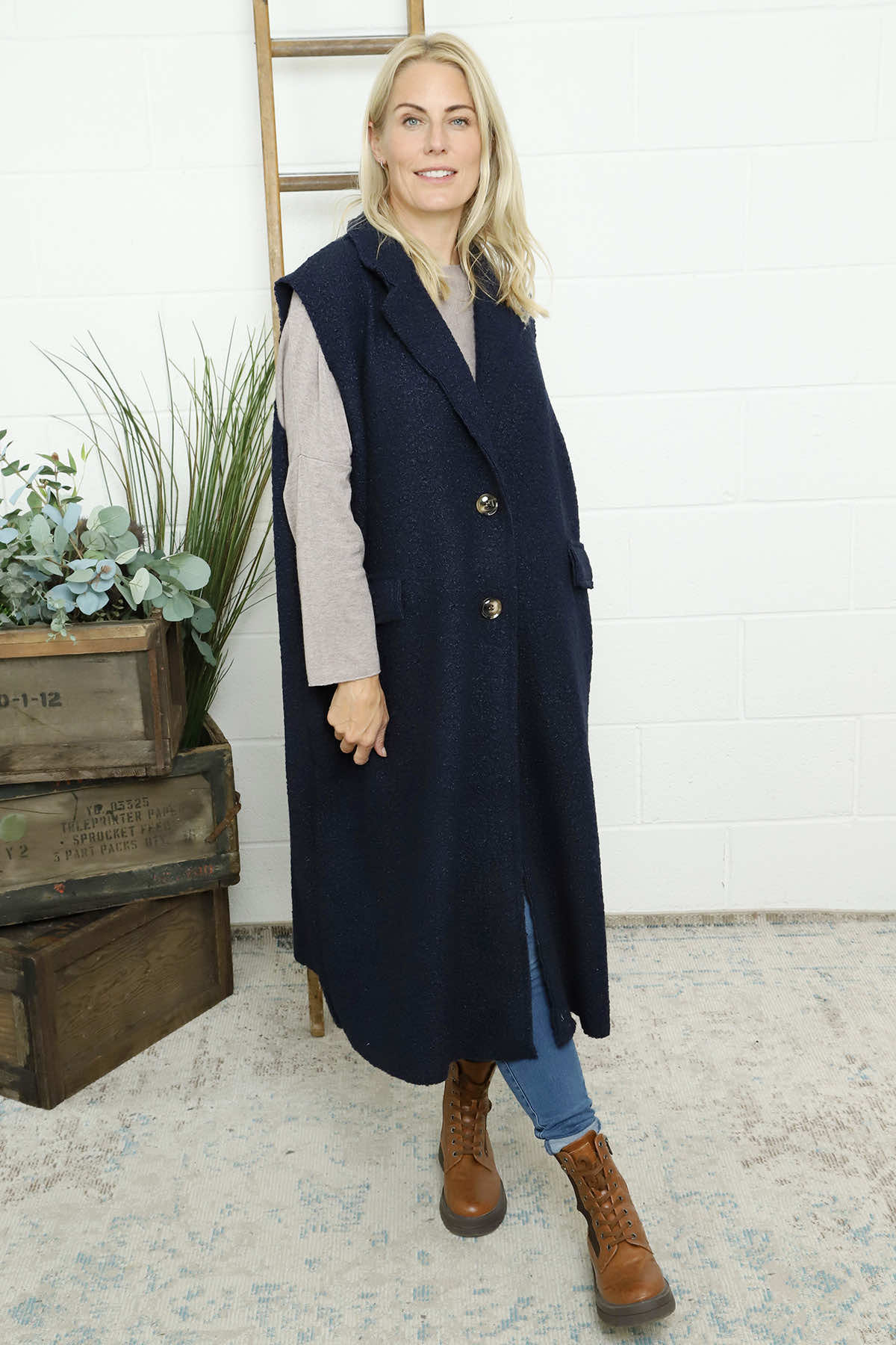 Kori Boucle Gilet Navy