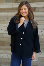 Gerano Needlecord Jacket Black Black - Gerano Needlecord Jacket Black