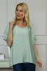 Koda V-Neck Button Top Sage Green