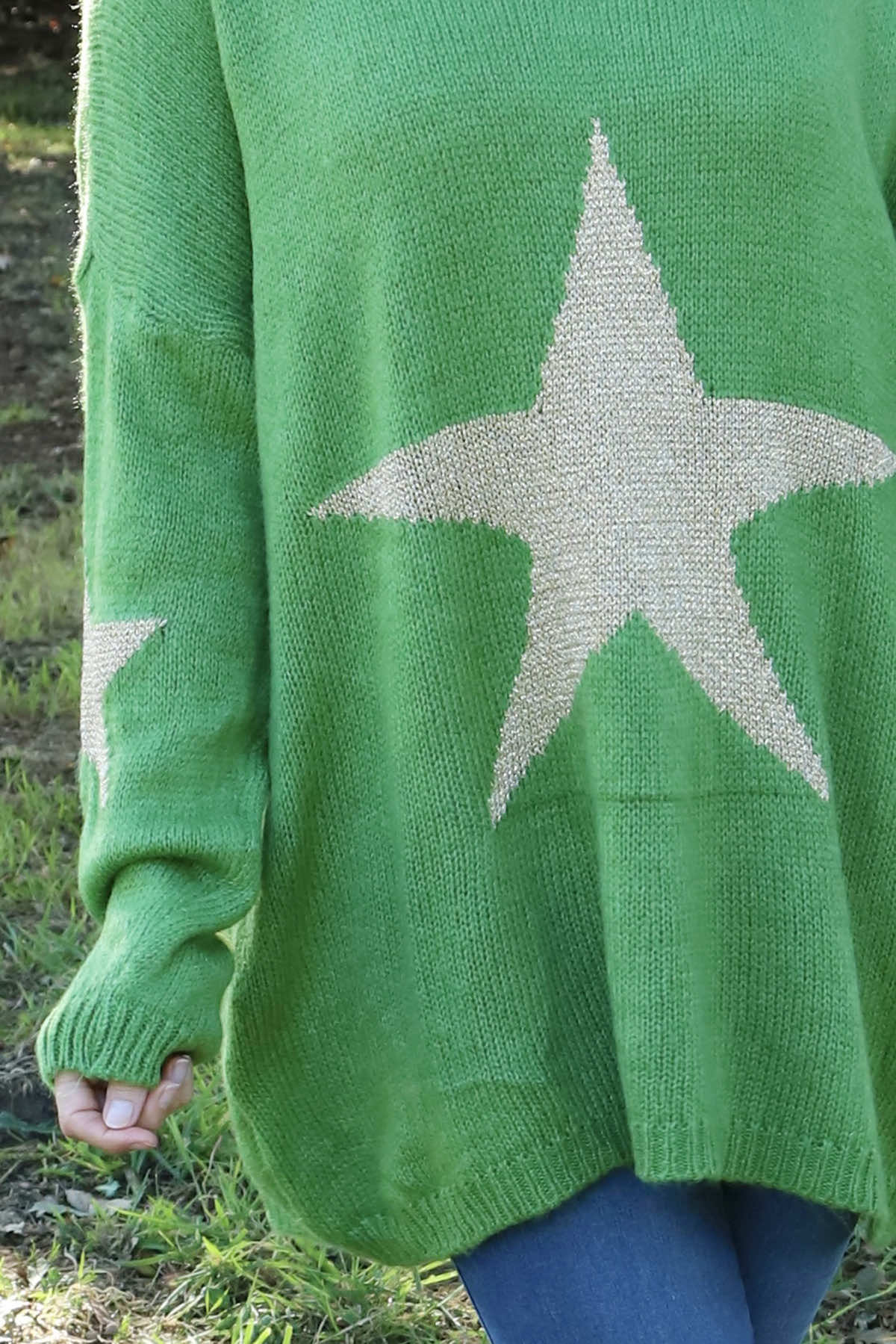 Paige Star Knitted Jumper Green