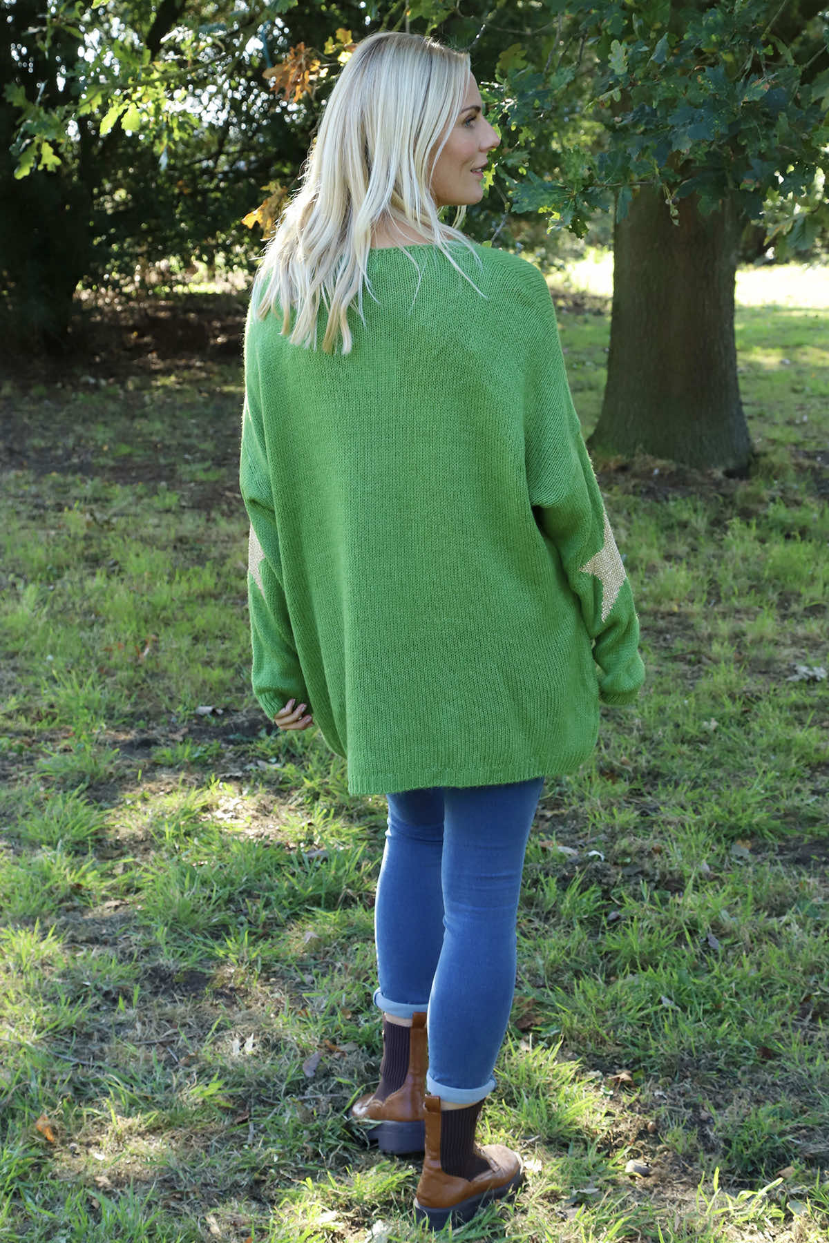 Paige Star Knitted Jumper Green