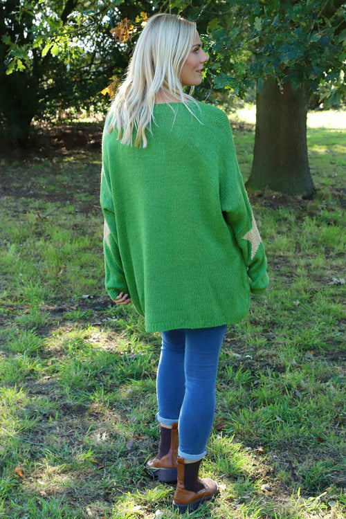 Paige Star Knitted Jumper Green - Image 4