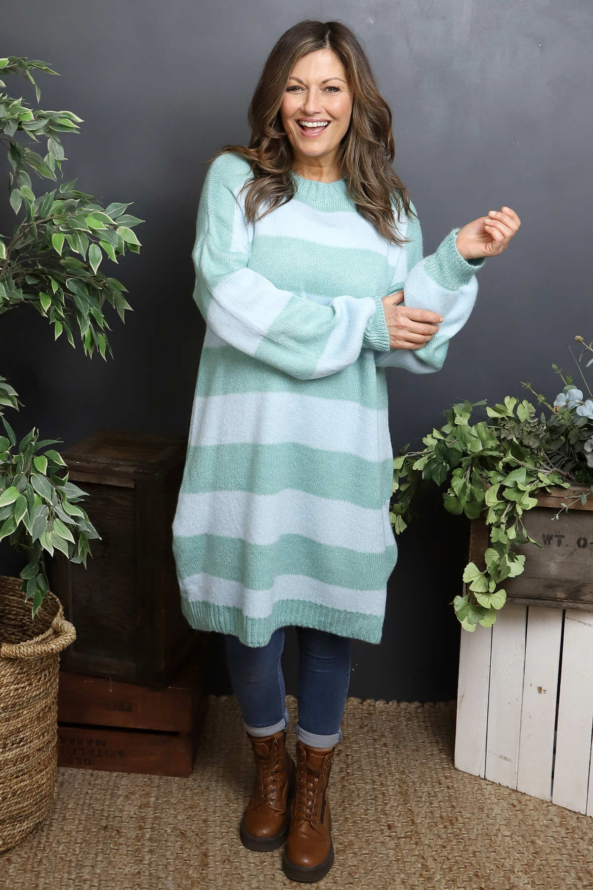 Osanna Stripe Knitted Jumper Light Blue