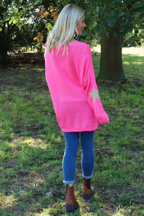 Paige Star Knitted Jumper Fuchsia - Image 4