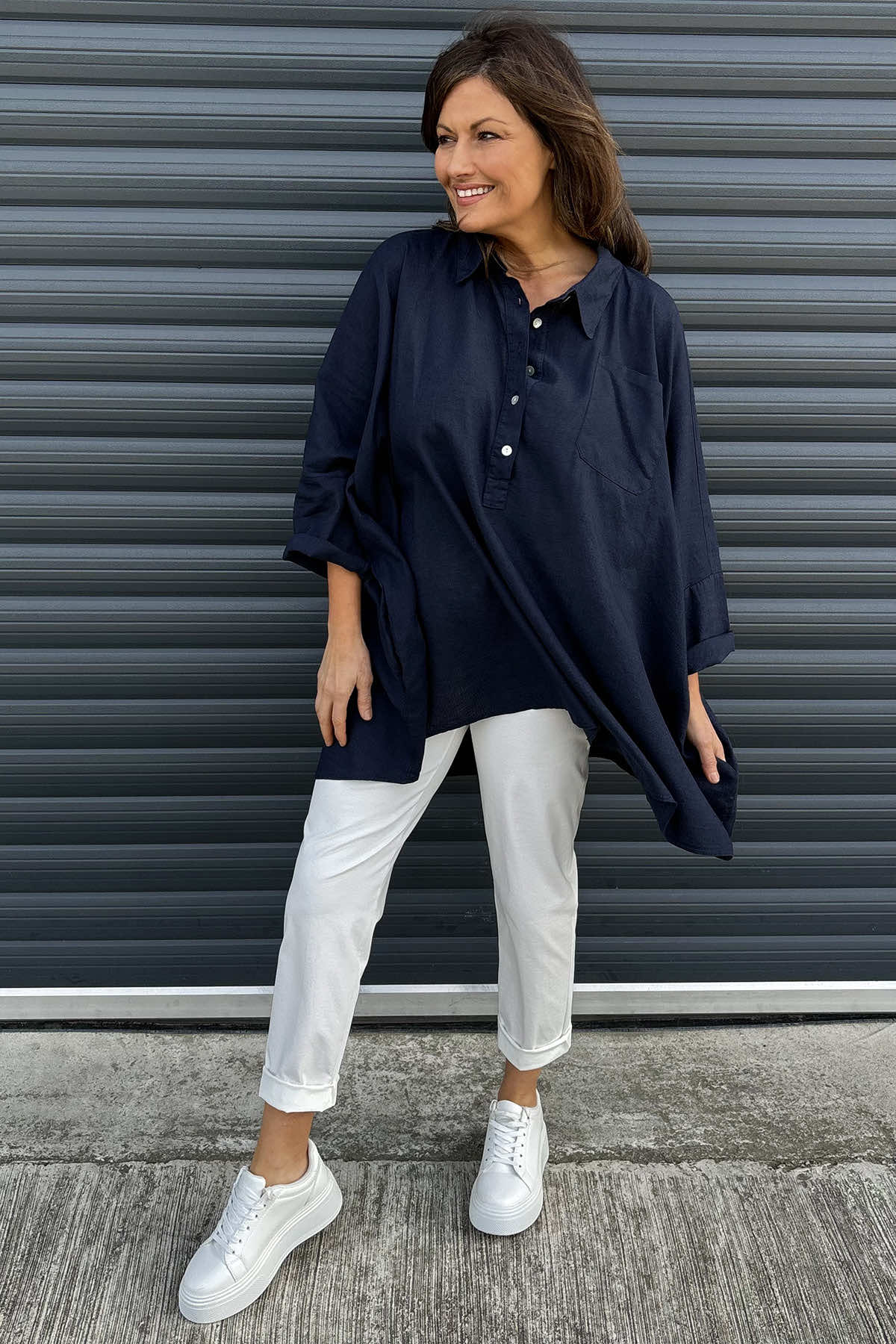 Par Linen Shirt Navy