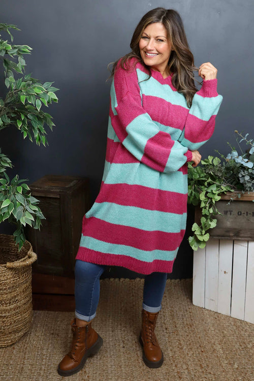 Osanna Stripe Knitted Jumper Berry - Image 3