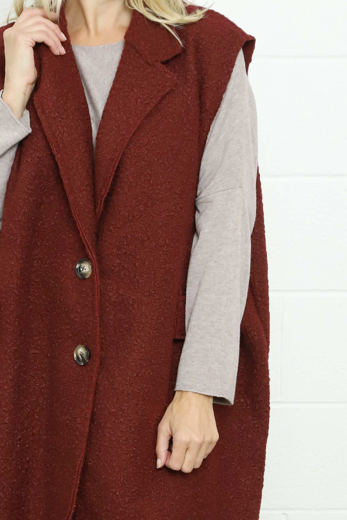 Kori Boucle Gilet Wine