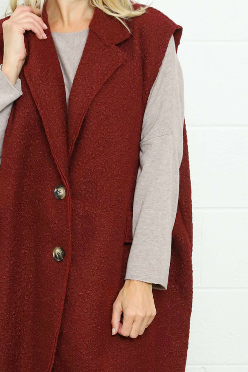 Kori Boucle Gilet Wine - Image 3