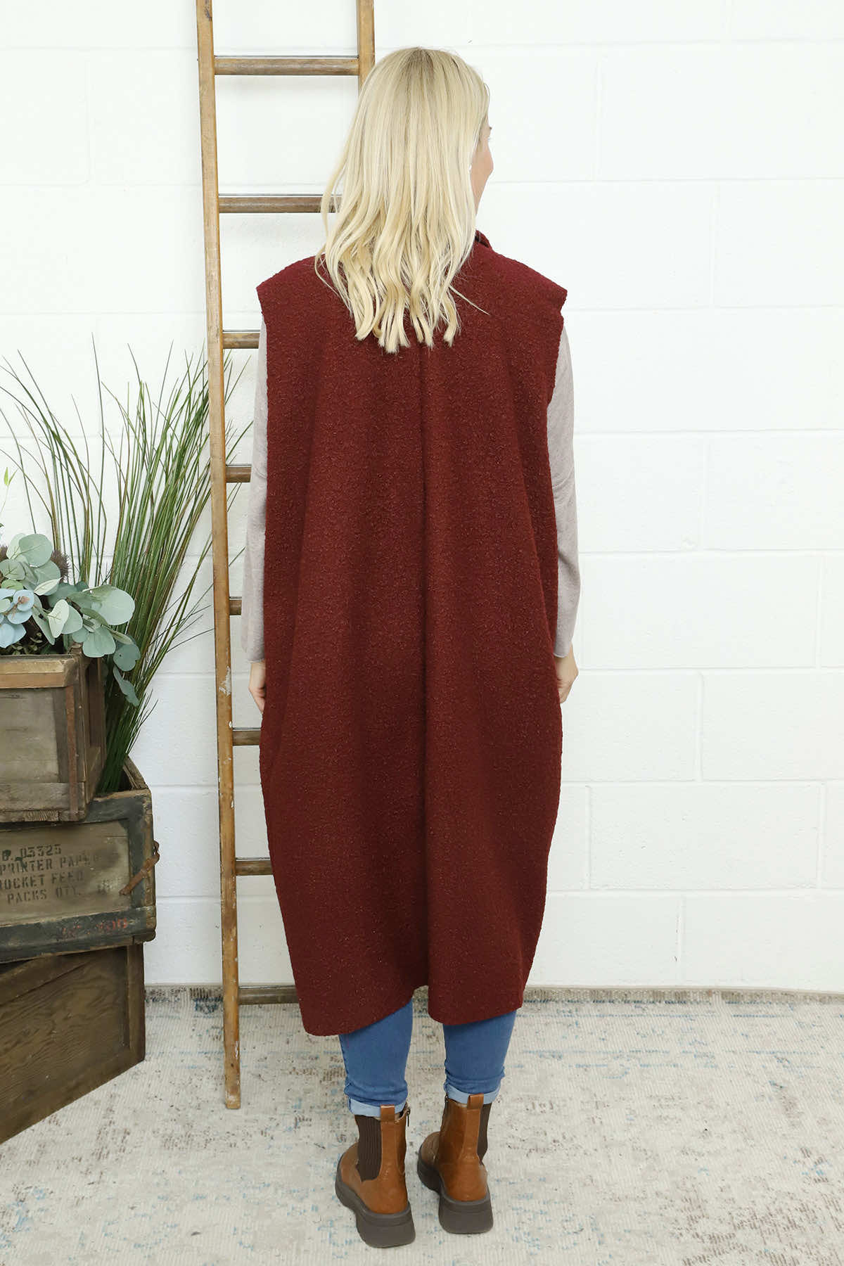 Kori Boucle Gilet Wine