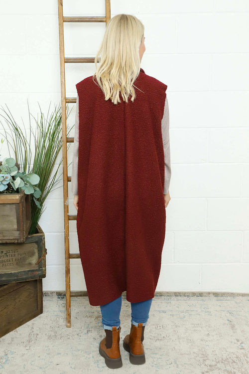 Kori Boucle Gilet Wine - Image 4