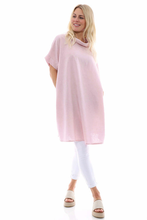 Lelia Washed Linen Tunic Pink - Image 1