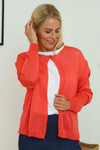 Leandra Knit Cardigan Coral