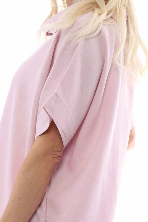 Lelia Washed Linen Tunic Pink - Image 5