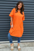 Grazia Flower Patch Linen Tunic Orange
