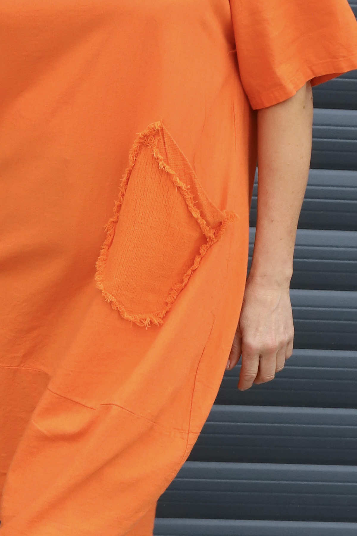 Grazia Flower Patch Linen Tunic Orange