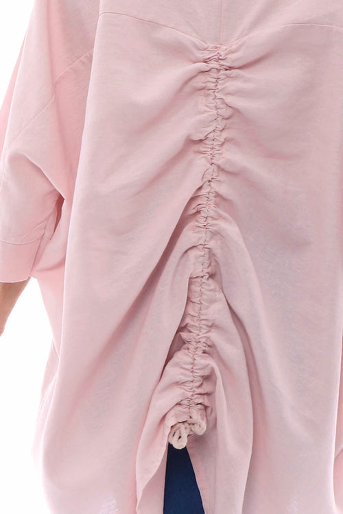 Maria Drawstring Linen Top Pink - Image 6