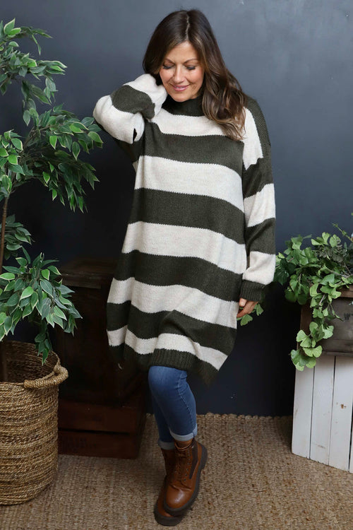 Osanna Stripe Knitted Jumper Khaki - Image 3