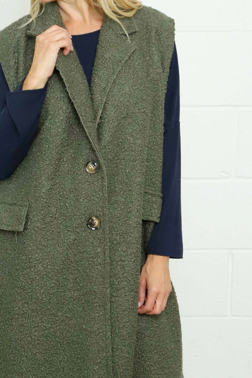 Kori Boucle Gilet Khaki - Image 3