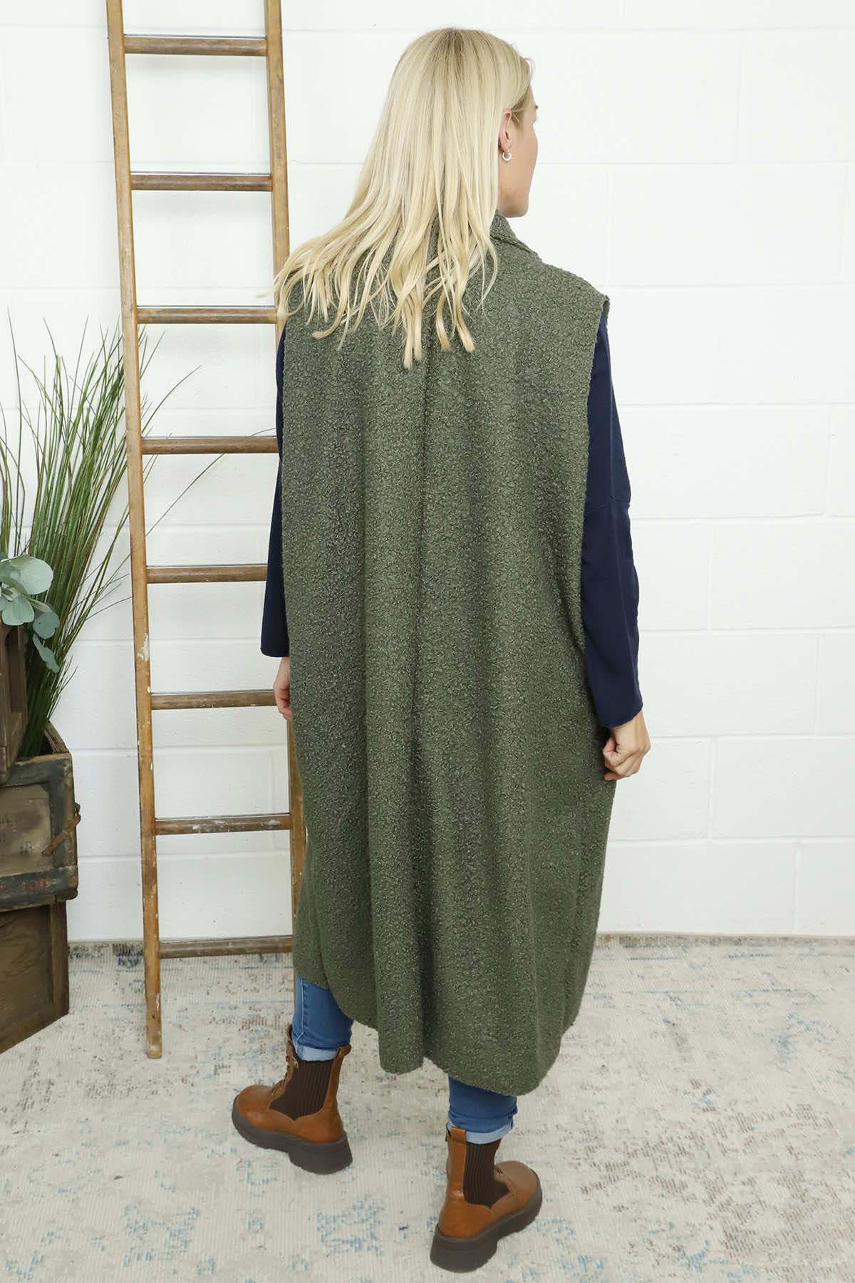 Kori Boucle Gilet Khaki