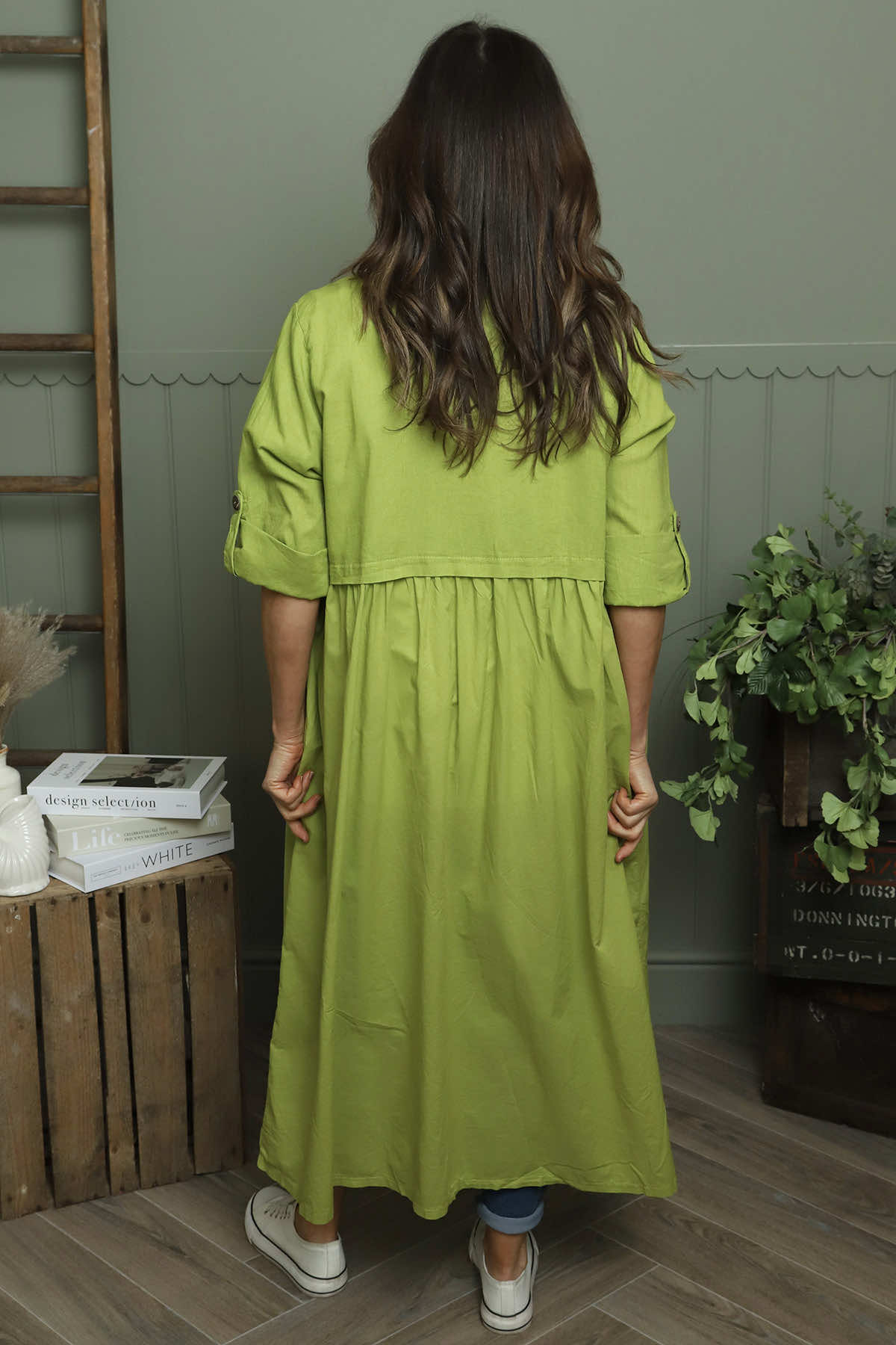 Meryl Long Cotton Jacket Olive