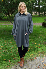 Susan Quarter Zip Cotton Sweatshirt Charcoal Charcoal - Susan Quarter Zip Cotton Sweatshirt Charcoal