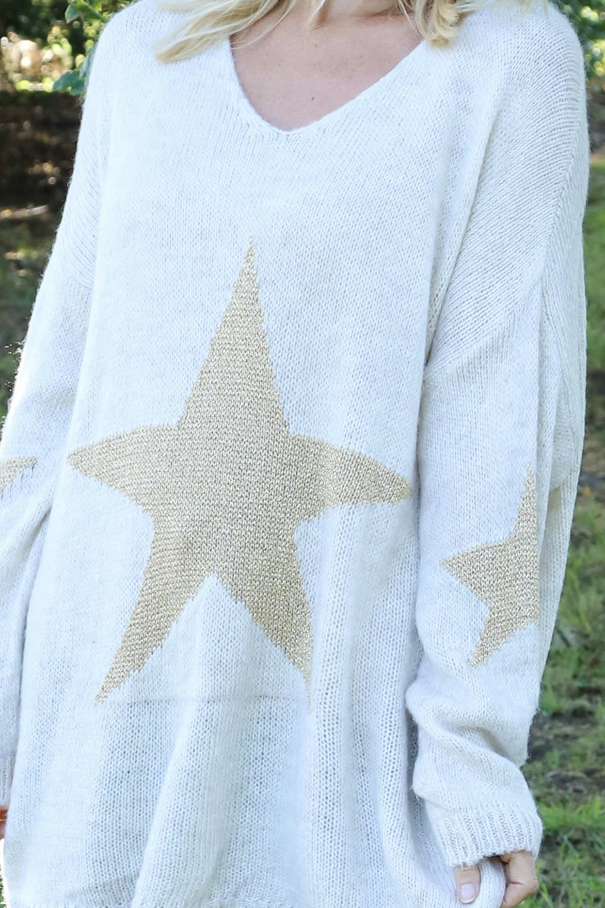 Paige Star Knitted Jumper Stone