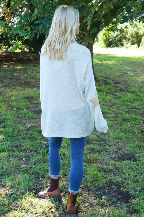 Paige Star Knitted Jumper Stone - Image 4