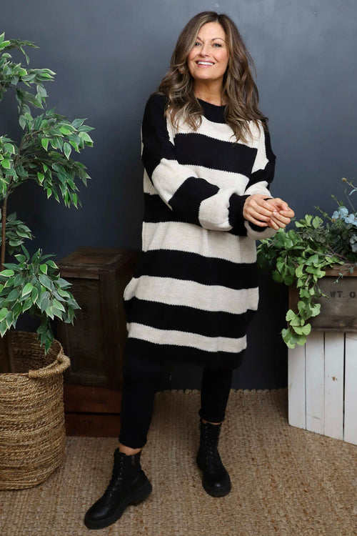 Osanna Stripe Knitted Jumper Black - Image 3