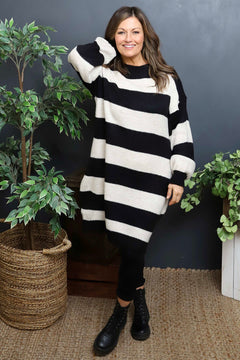 Osanna Stripe Knitted Jumper Black