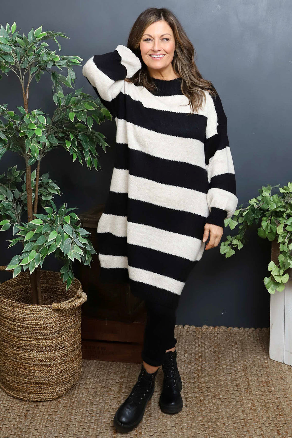 Osanna Stripe Knitted Jumper Black