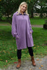 Susan Quarter Zip Cotton Sweatshirt Purple