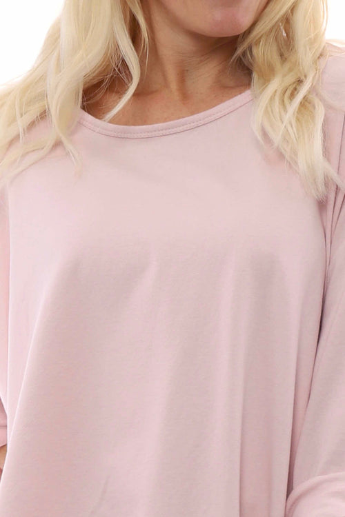 Caira Dipped Side Cotton Top Pink - Image 3