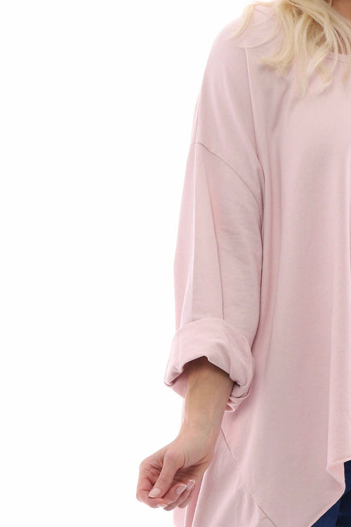 Caira Dipped Side Cotton Top Pink - Image 5
