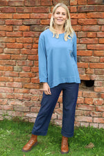 Barbara Pocket Cotton Top Blue Blue - Barbara Pocket Cotton Top Blue
