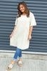 Grazia Flower Patch Linen Tunic Stone