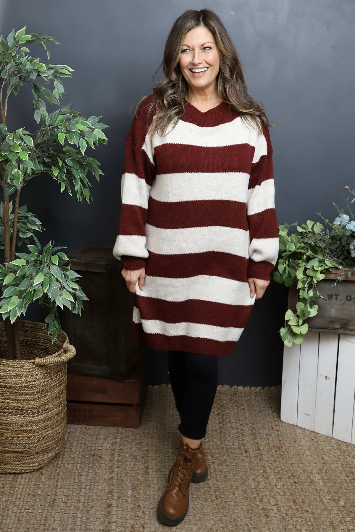 Osanna Stripe Knitted Jumper Wine