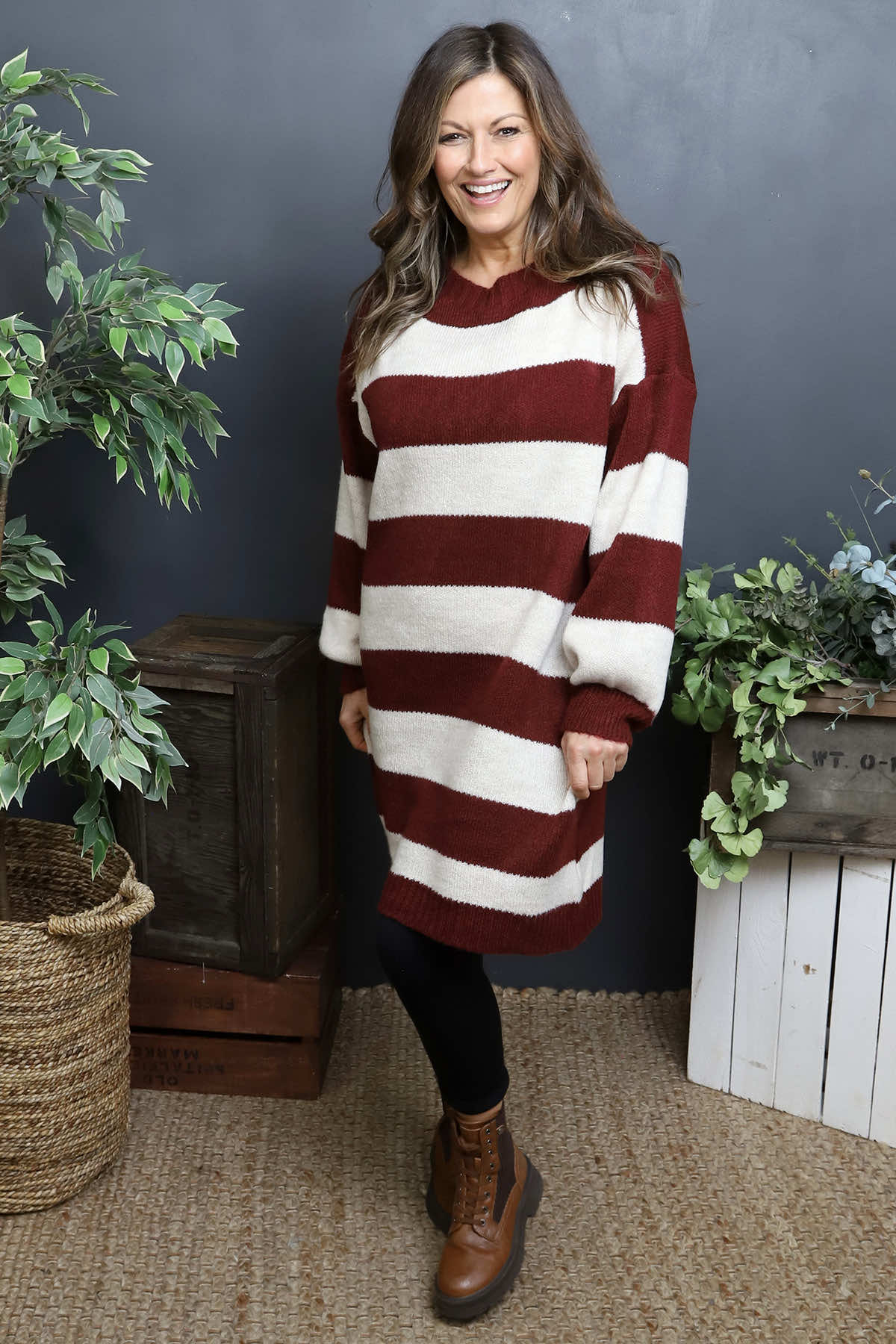 Osanna Stripe Knitted Jumper Wine