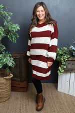 Osanna Stripe Knitted Jumper Wine Wine - Osanna Stripe Knitted Jumper Wine