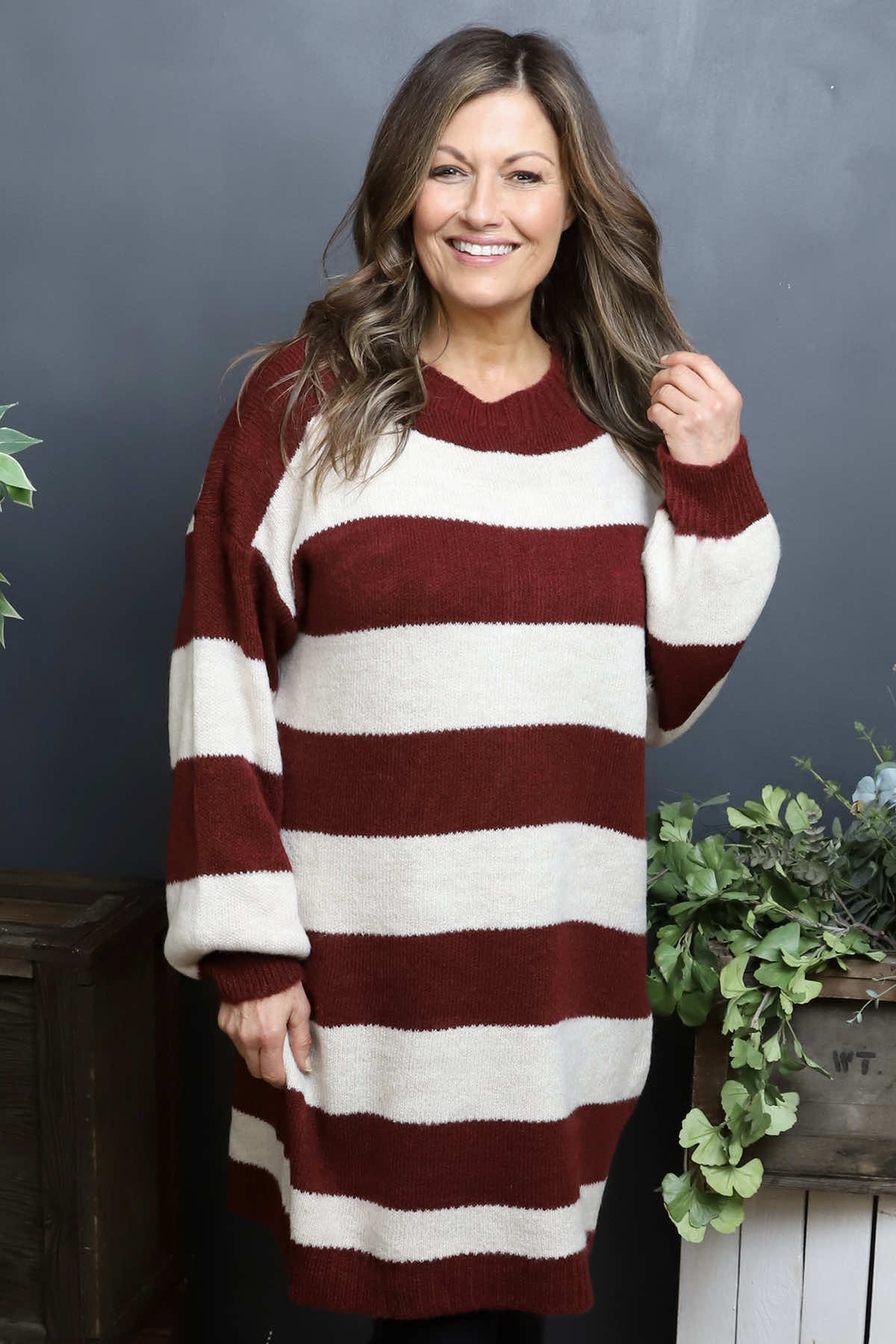Osanna Stripe Knitted Jumper Wine
