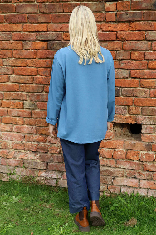 Barbara Pocket Cotton Top Blue - Image 4