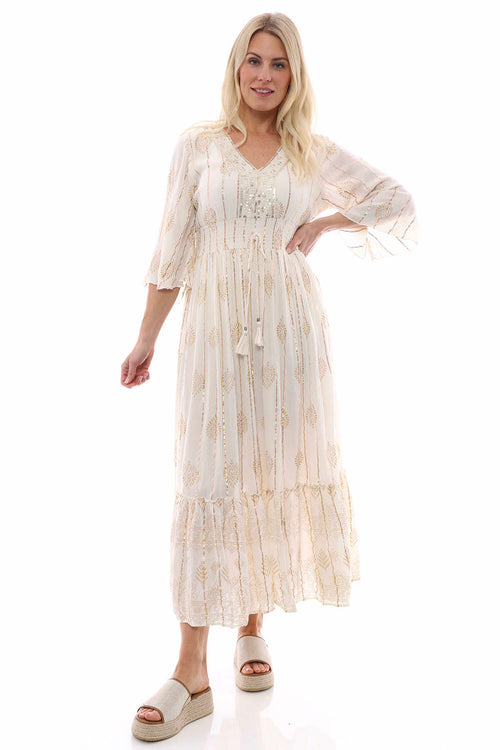 Romina Tassel Dress Cream - Image 2