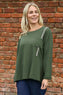 Barbara Pocket Cotton Top Khaki