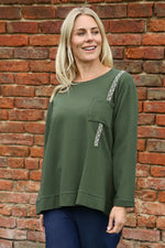 Barbara Pocket Cotton Top Khaki Khaki - Barbara Pocket Cotton Top Khaki